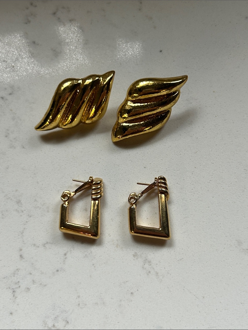 Gold Wing & Geometric Hoop Earrings bundle 90s Heaven Mayhem vintage style